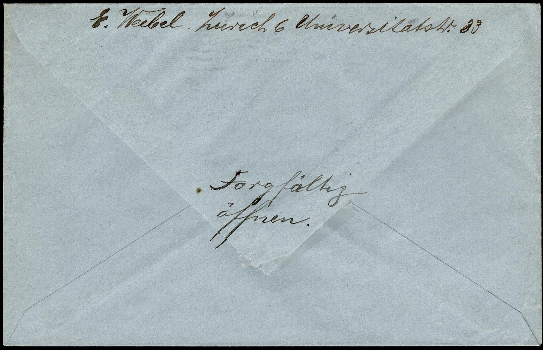 Switzerland 1922 Zumstein S18, 5rp + 5rp Tell boy Pair on Cover, Renggli Certificate
