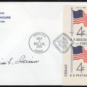 US 1960 #1153 FDC Signed by the 1st Governor of Hawaii, William F. Quinn