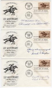 US 1960 #1154  Set of 3 Matching FDC's Each Signed by a Different Designer or Engraver