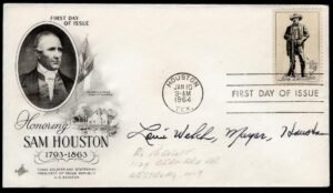 US 1964 #1242FDC Signed by Louie Welch, Mayor of Houston 1964-1974