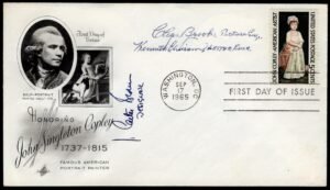 1965 #1273 John S. Copley FDC Signed by Designers & Engravers of Stamp