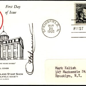 US 1966 #1303 FDC Signed by Governor Otto Kerner Jr of Illinois