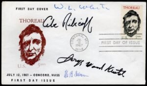 US 1967 #1327 Thoreau FDC Signed by Abe Ribicoff , US Senator From CT and Others
