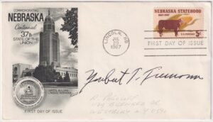 US 1328 FDC Signed by Governor Norbert Tiemann of NE