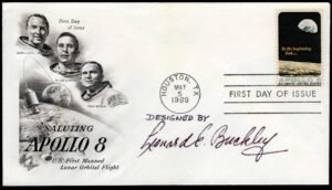 US 1969 #1371 Apollo 8 FDC Signed by The Designer, Leonard Buckley
