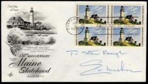 US 1970 #1391 Maine FDC Signed by Ed Muskie, US Senator from Maine