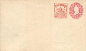 US 1862 #143LU3 XF 25c Red Entire on U34