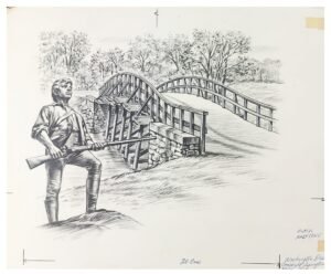 US Art Craft Scott 1563 1975  200th Anniversary of Lexington-Concord Battle Artwork