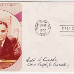 US 1860 FDC Signed by Ruth H. Bunche, wife of Ralph Bunche