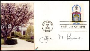 1971 #1911 FDC Signed by Jane Bryne, 1st Woman Mayor of Chicago, 1979-1983