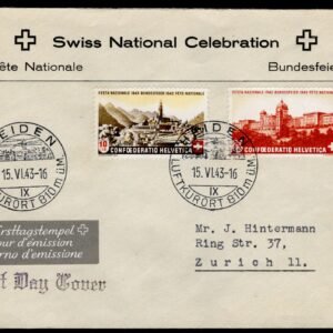 Switzerland 1943 #B124-125 Cacheted FDC XF Sent to Zurich