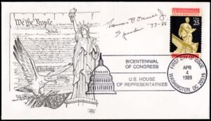 US 1989 #2412 FDC Signed by Thomas "Tip" O'Neil, Speaker of the House