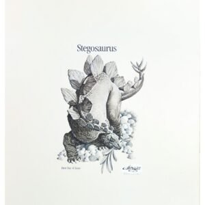 US Artmaster Scott 2424 1989 Prehistoric Animals - Stegosaurus Cachet Artwork