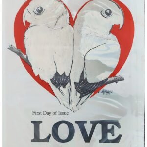 US Artmaster Scott 2537 1991 Love , 52c  Birds in Heart Artwork