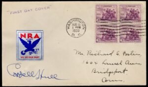 US 1933 #732 FDC Signed by Cordell Hull, Secretary of State