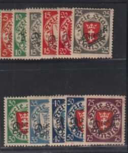 Danzig, Memel, and Plebescites - Danzig #O42-52 MintLH
