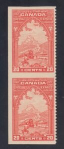 Canada E3c NH VF Vertical Imperf Pair, Nice Position Piece cv $275