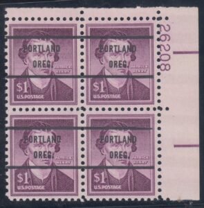 US 1052a VF Mint NH Precancelled Plate Block UR