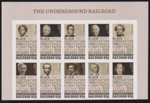 US 5834-43 Modern Imperf Underground Railroad Blk of 10