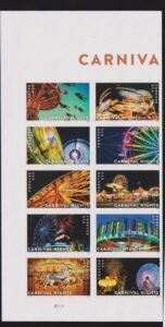 US 5855-64 Modern Imperf Carnival Nights Blk of 10