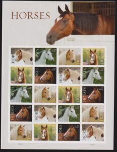 US 5891-95 Modern Imperf Horses Sheet