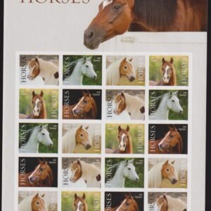 US 5891-95 Modern Imperf Horses Sheet