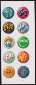 US 5919-28 Modern Imperf Pinback Buttons Strip