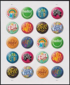 US 5919-28 Modern Imperf Pinback Buttons Sheet