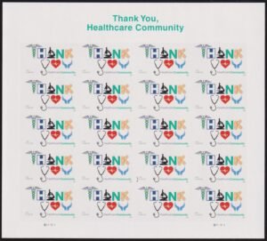 US 5947 Modern Imperf Thank You Healthcare Sheet