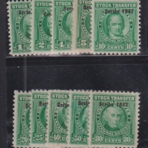 US Revenues #RD235-244 MintLH/NH F - VF