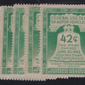 US Revenues #RV1-5 MintNH F - VF