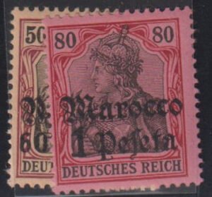 German Colonies - Morocco #27,28 MintLH F - VF