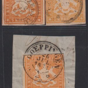 German Colonies - Wurttemberg #Mi12a,b,c Used F - VF