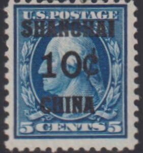 US Shanghai Overprints #K5 Hinged F
