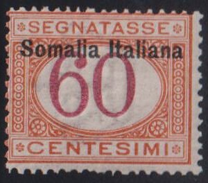 Italy and Italian Area - Somalia #J18 MintHinged F - VF