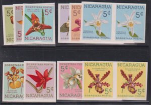 Countries - N- Z - Nicaragua #RA66-75 Mint NH VF, Flowers