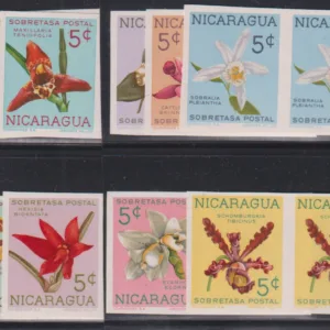 Countries - N- Z - Nicaragua #RA66-75 Mint NH VF, Flowers
