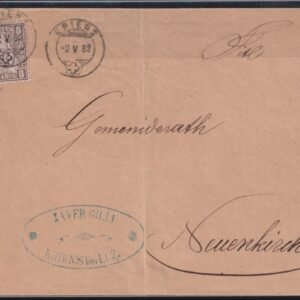 Switzerland 1882 #61a Double Embossing on cover with Von Der Weid Certificate