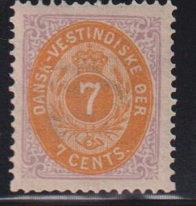 US Possessions - Danish West Indies #9 MintLH VF+