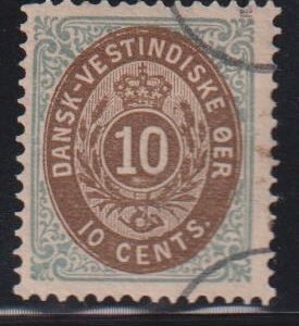 US Possessions - Danish West Indies #10 Used F - VF