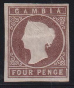 British Area A- M - Gambia #3 MintHinged VF