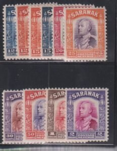 British Area N- Z - Sarawak #109-130 MintHinged F - VF