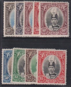 British Area A- M - Malaya Kedah #46-54 MintHinged/LH F - VF