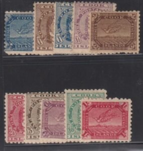British Area A- M - Cook Islands #15-24 MintHinged F - VF