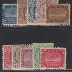 British Area A- M - Cook Islands #15-24 MintHinged F - VF