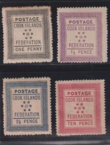 British Area A- M - Cook Islands #1-4 MintHinged