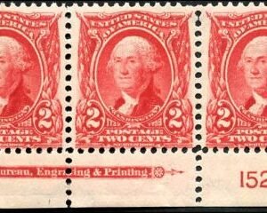 US 301 Bureau & Regular Issues NH Ave - Fine Imprint Plate # Strip of 3 - Bright Rich Color - cv $120