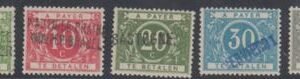 Belgium J12 - J16var VF LH Complete Set with Bureau Overprint cv $470