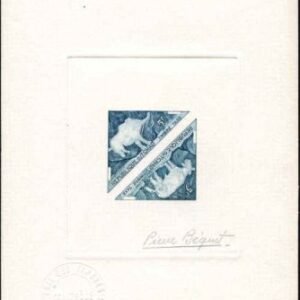 Chad J23 - J34 1962 Artist Die Proofs Cave Paintings, Animals