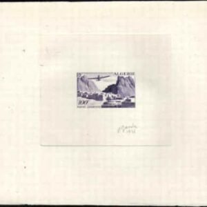 Algeria C9  Artist Die Proof, Airplane, Violet, Signed